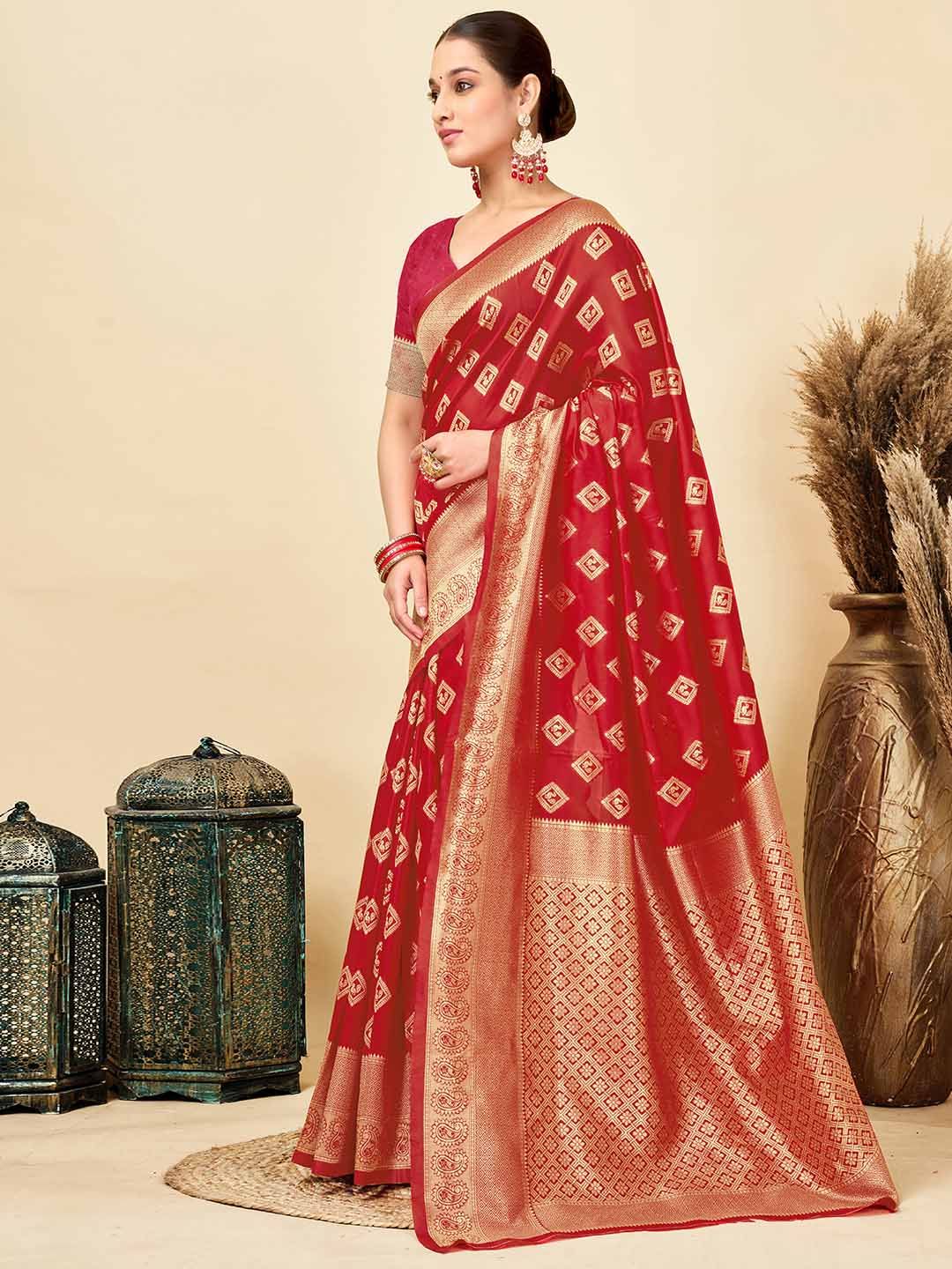 KALINI Woven Design Zari Silk Blend Designer Banarasi Saree