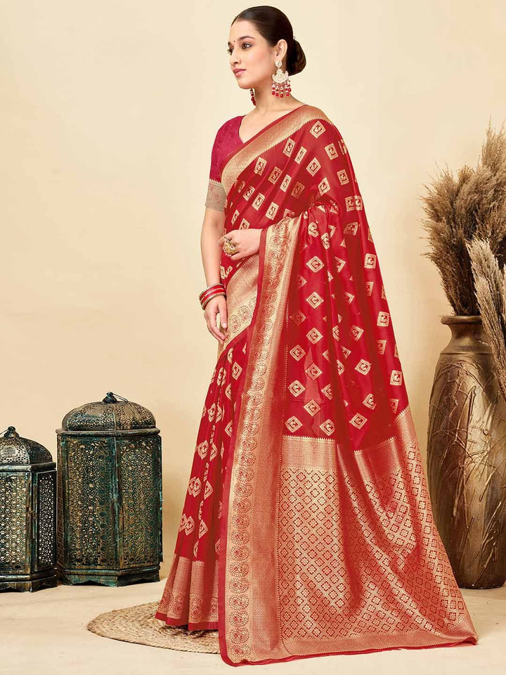 KALINI Woven Design Zari Silk Blend Designer Banarasi Saree