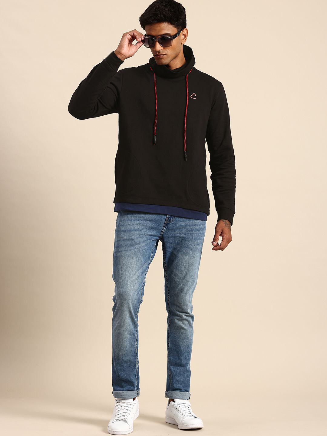 Being Human Turtle Neck Pure Cotton Printed Sweatshirt