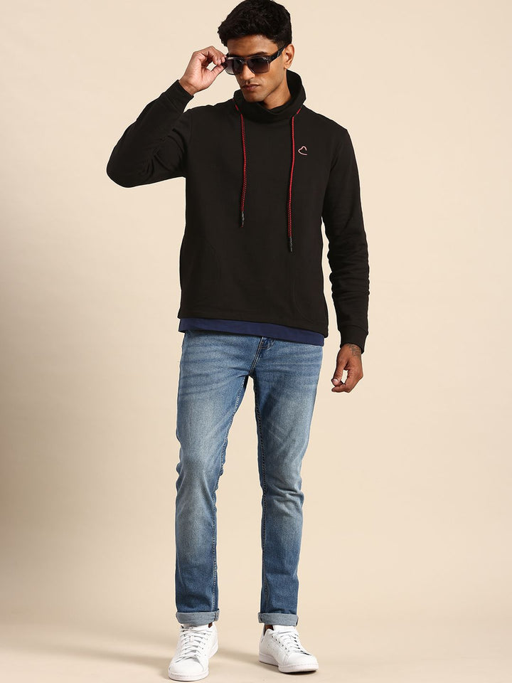 Being Human Turtle Neck Pure Cotton Printed Sweatshirt