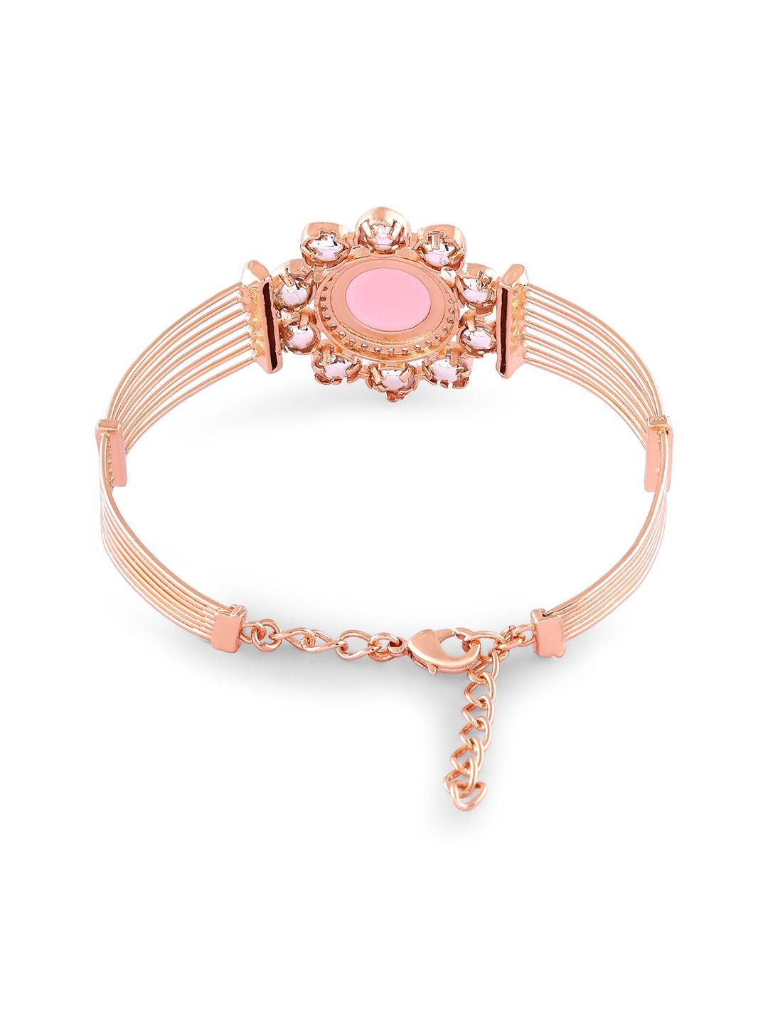 Zaveri Pearls Rose Gold-plated Cubic Zirconia Studded Gelang Kada