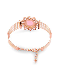Zaveri Pearls Rose Gold-Plated Cubic Zirconia Studded Kada Bracelet
