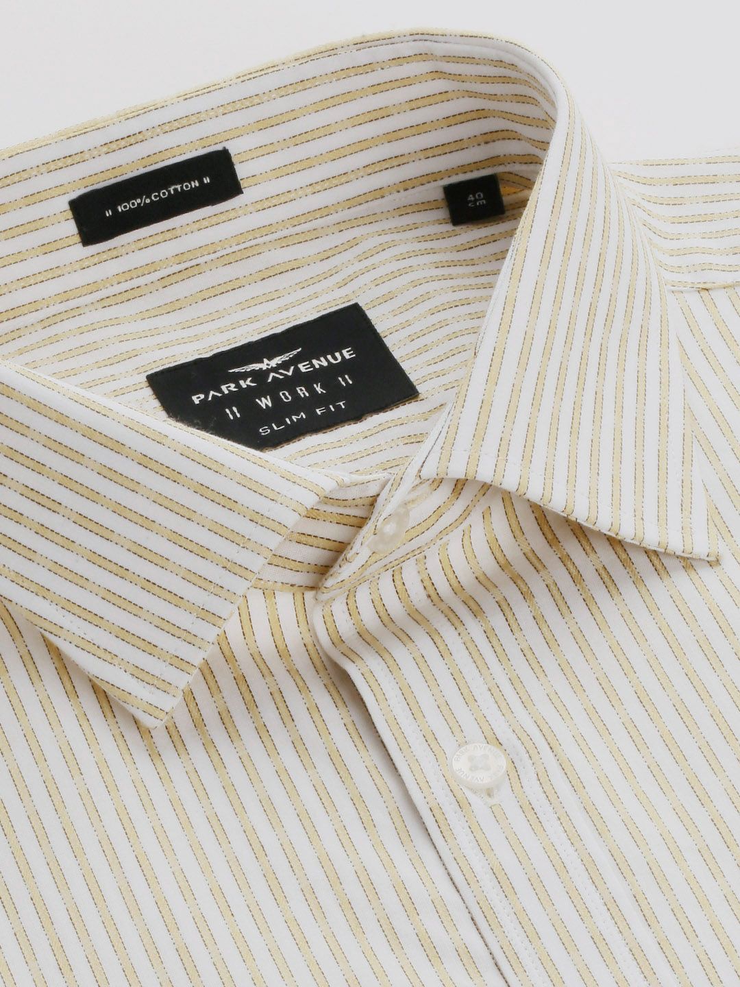Park Avenue Men Pure Cotton Slim Fit Striped Formal Shirt