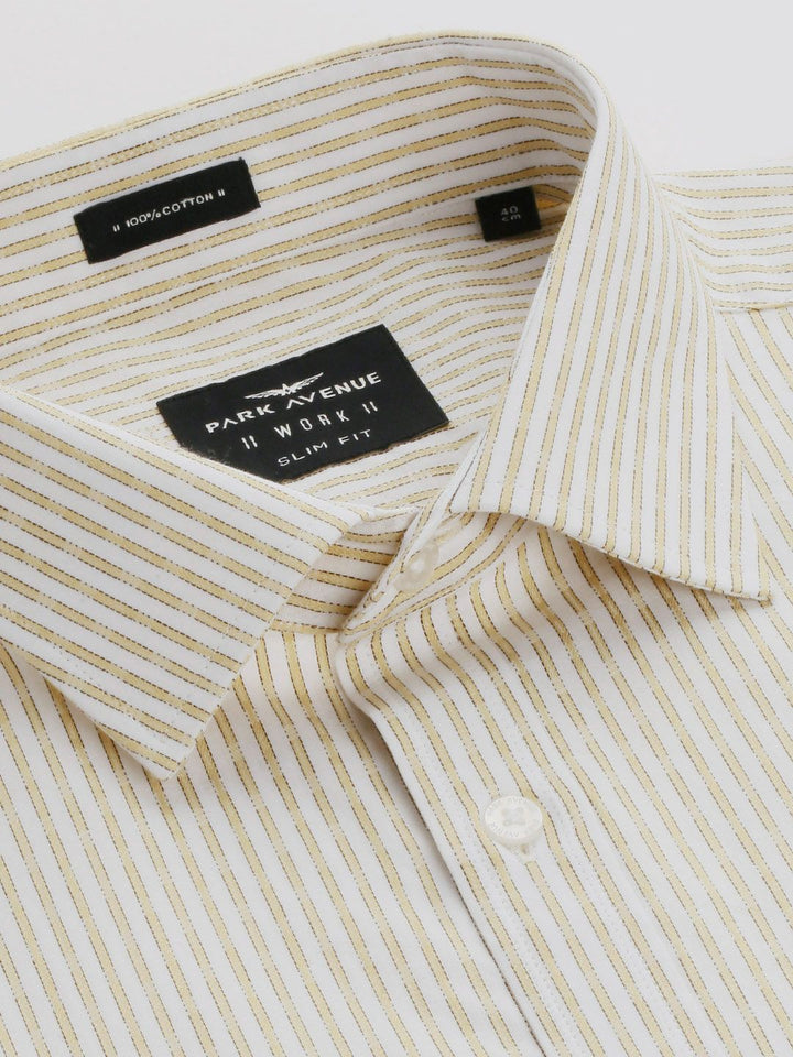 Park Avenue Men Pure Cotton Slim Fit Striped Formal Shirt