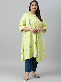 W Women Plus SizeRound Neck Geometric Printed Kurta