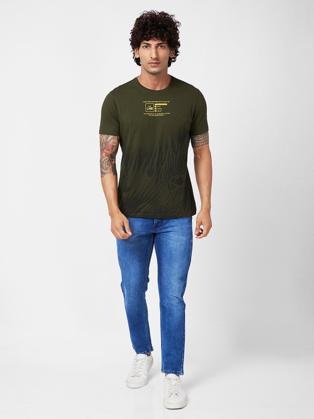 Spykar Typography dicetak t-shirt Slim Fit