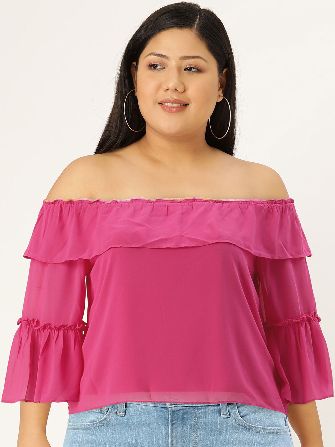 AND Off-Shoulder Bell Sleeve Top