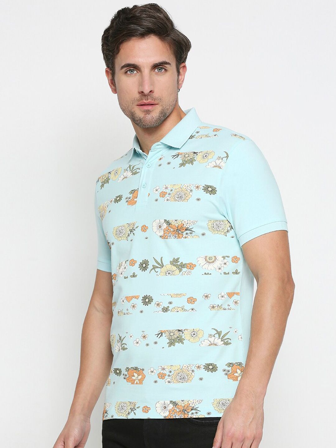 Being Human Floral Printed Polo Collar T-shirt