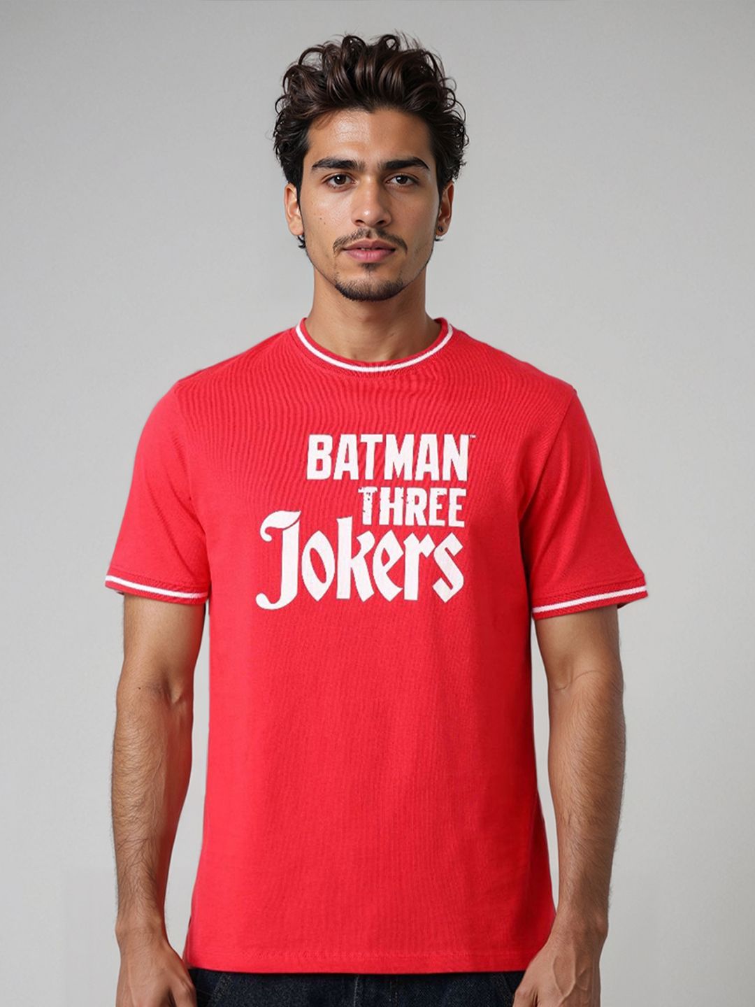 The Indian Garage Co Men Batman Graphic Printed Round Neck Cotton T-shirt