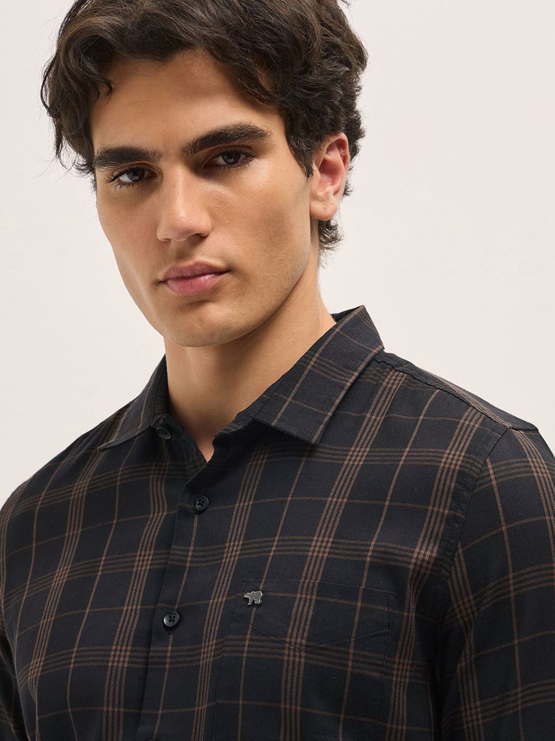 THE BEAR HOUSE Men Slim Fit Opaque Checked Casual Shirt