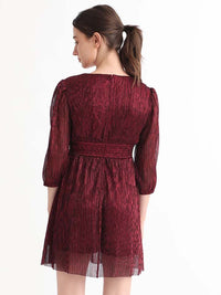 RAREISM V-Neck Fit & Flare Dress