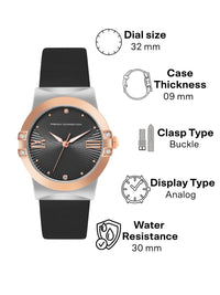 French Connection Women Dial & Leather Straps Analogue Watch FCU1BBL