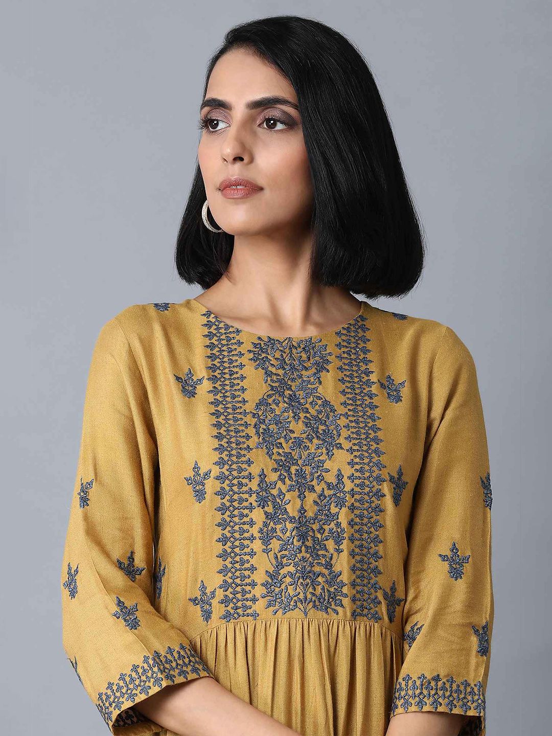 W Mustard Yellow Maxi Midi Dress