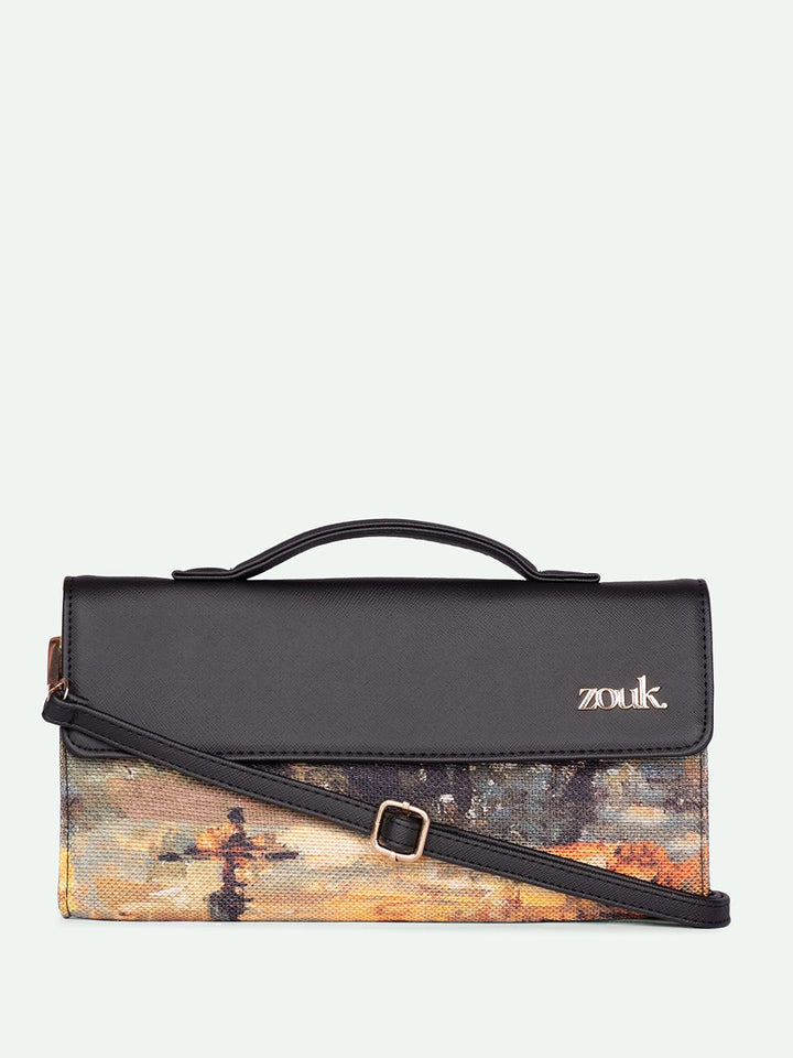 ZOUK Rhea Kapoor Bombay Tapestry Textured Water Resistant Jute Envelope Clutch