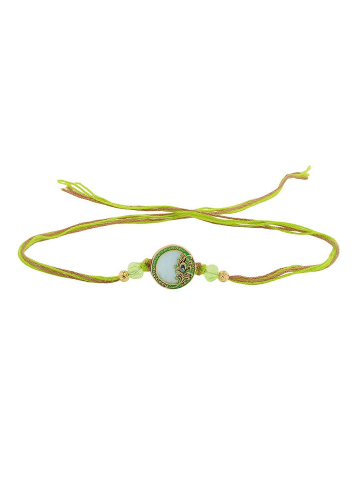 Voylla Vibrant Peacock Mor Pankh Benang Manik Rakhi