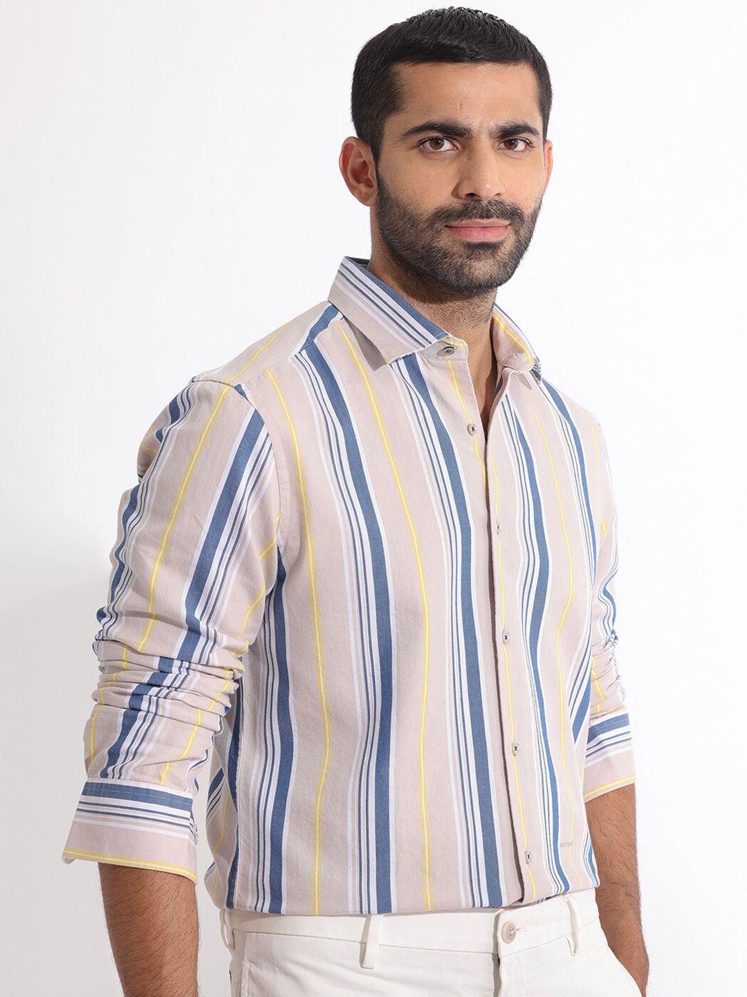 RARE RABBIT Men Purit Striped Slim Fit Classic Shirt