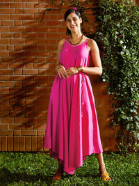 Global Desi Women Pink Solid Basic Jumpsuit