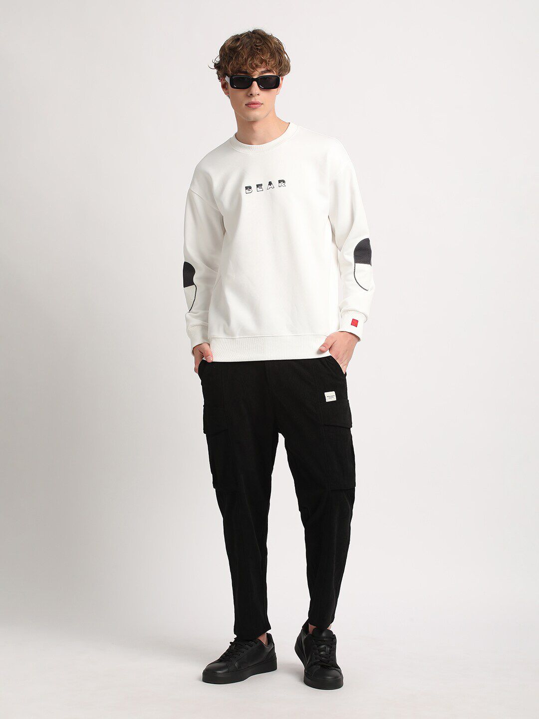 THE BEAR HOUSE Relaxed Fit Drop Shoulder Sleeves Pullover