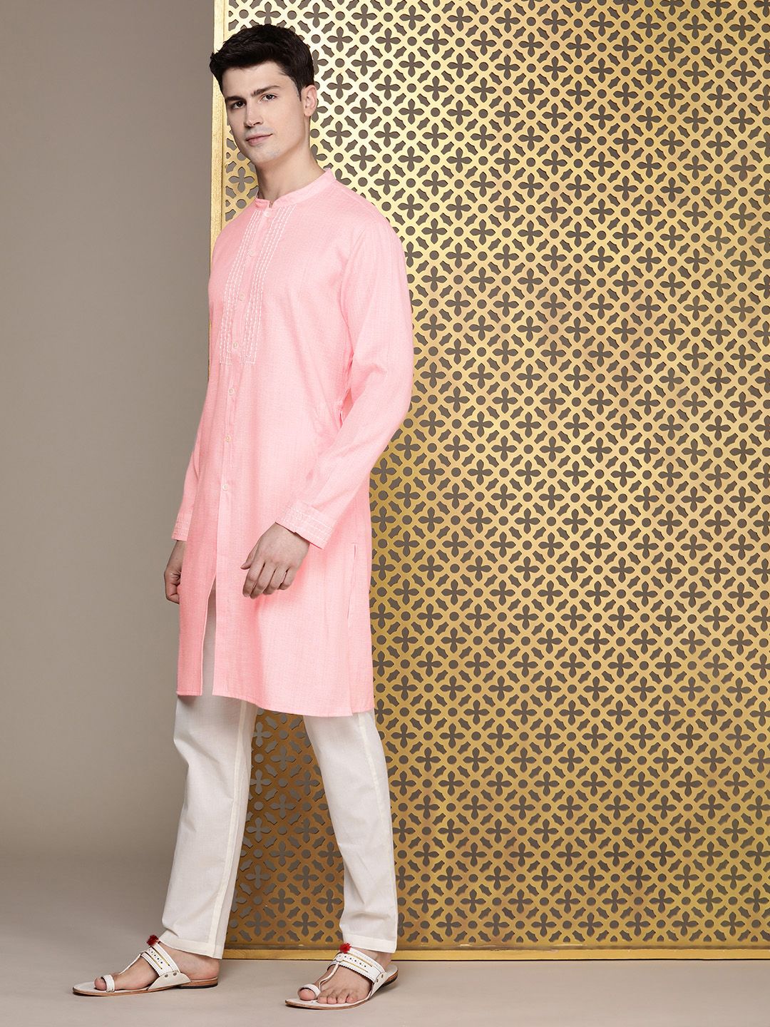 House of Pataudi Thread Work Straight Rozana Kurta