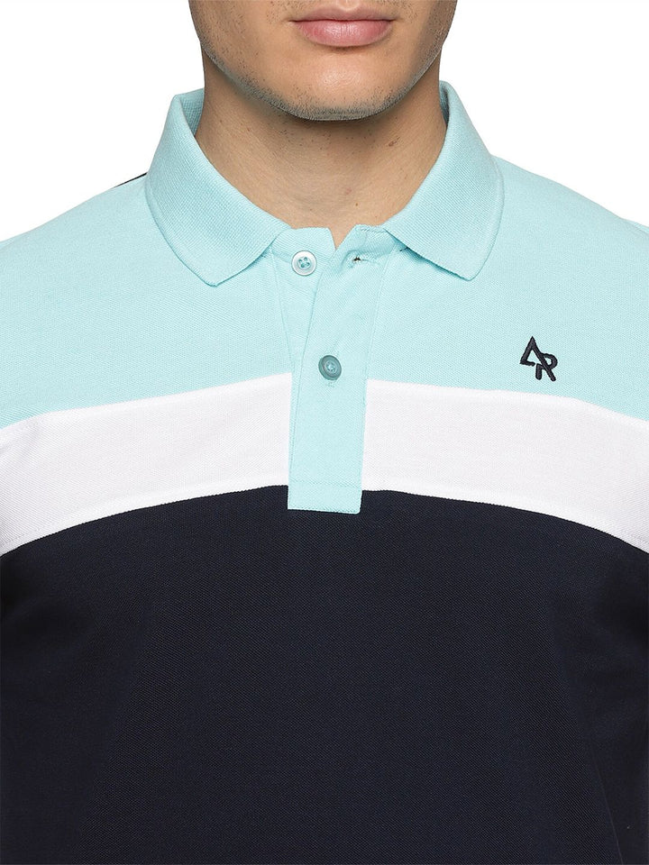 T-shirt Kolar Polo Kapas Terhalang Warna ADRO