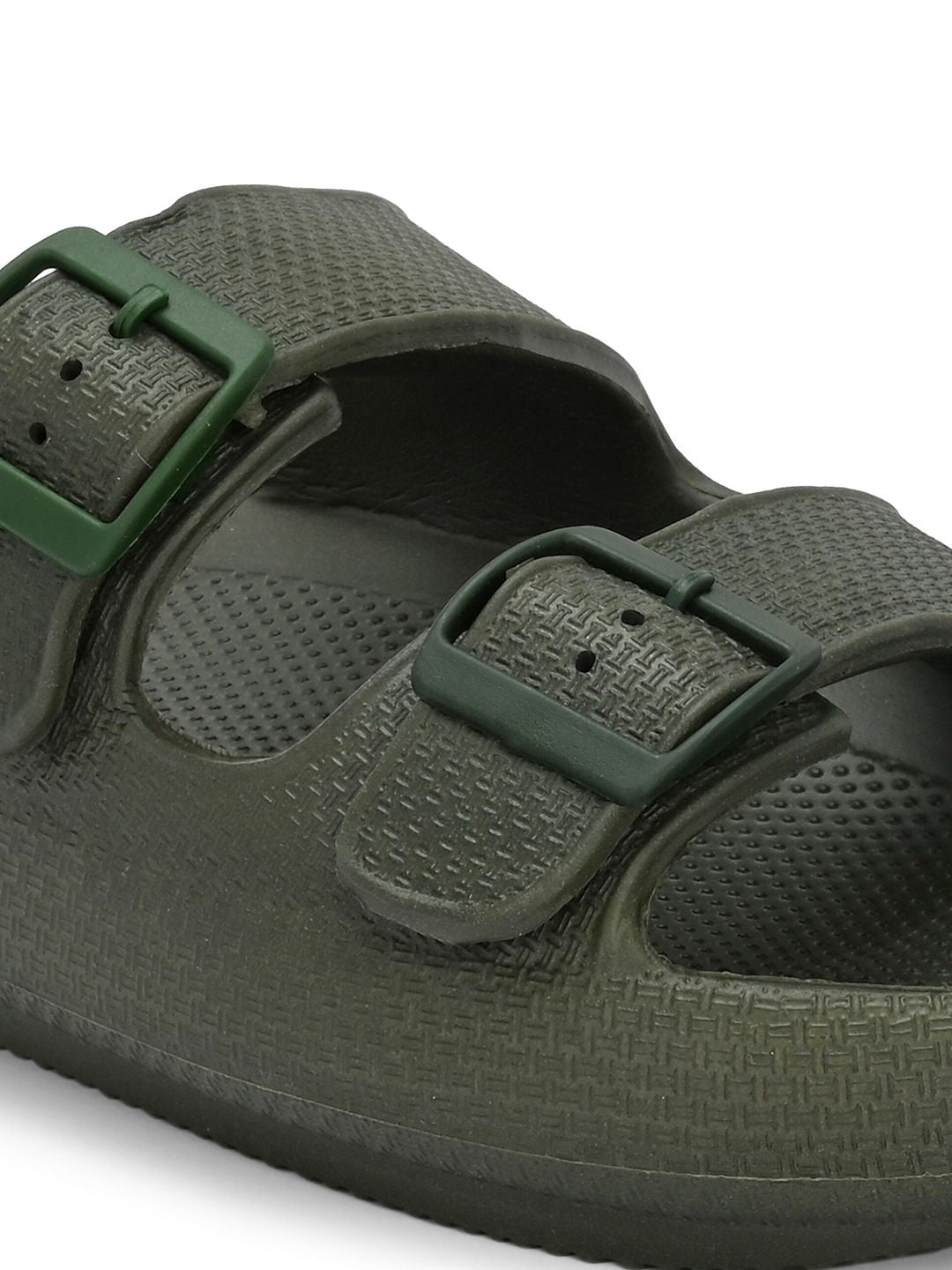 HRX by Hrithik Roshan Men Olive Green Textured Sliders