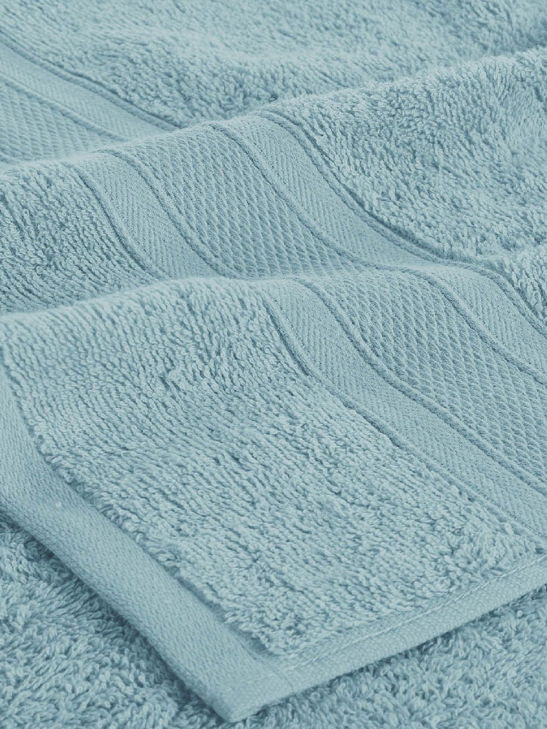 MYTRIDENT Turquoise Blue 500 GSM Set of 4 Cotton Hand Towels