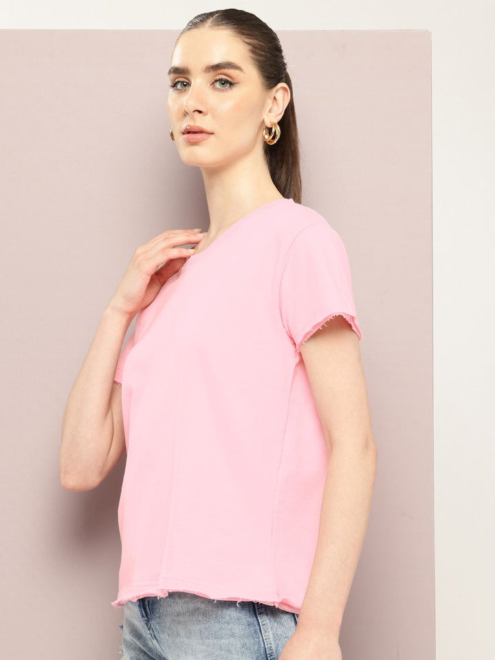 DILLINGER Women Ultra Soft Drapey Cotton Crew Neck Boxy T-Shirt