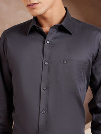 DENNISON Brand Logo Cotton Satin Shirt