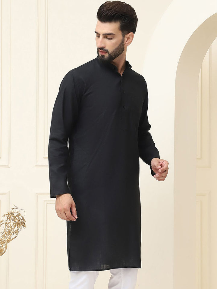 SOJANYA Mandarin Collar Cotton Silk Kurta