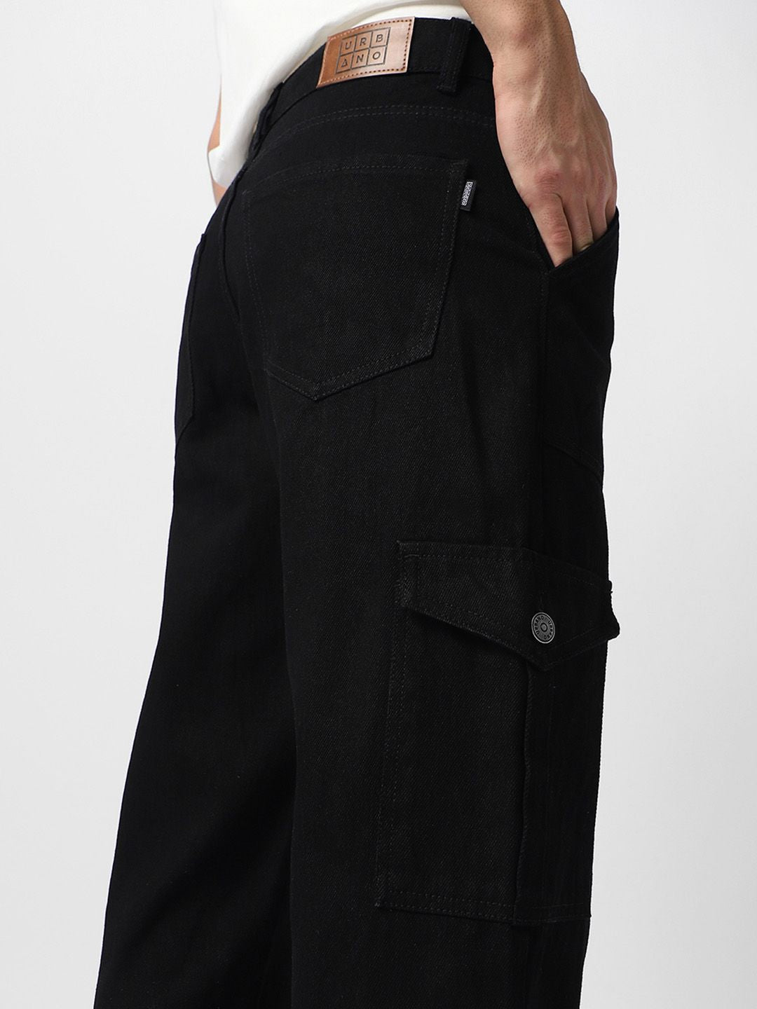 Urbano Fashion Men Loose Fit Non-Stretchable Cargo Jeans
