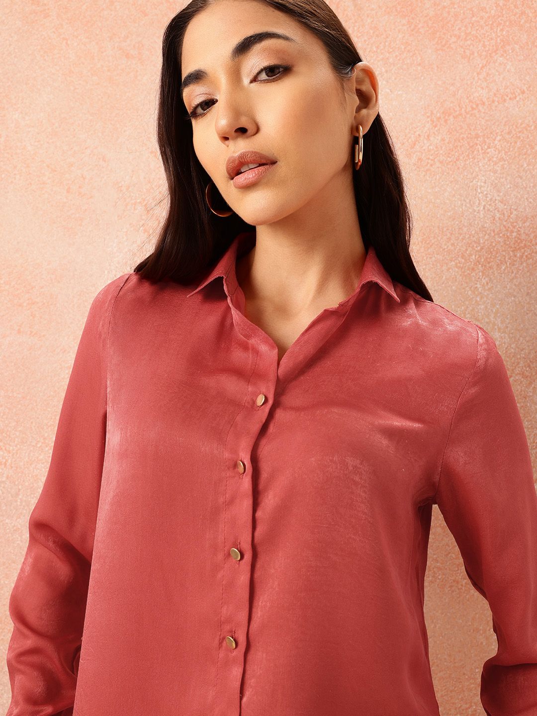 all about you Satin-Finish Regular Fit Casual Shirt