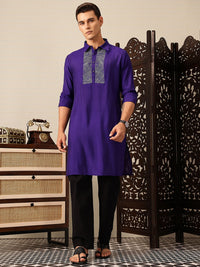 House of Pataudi Yoke Design Thread Work Rozana Kurta