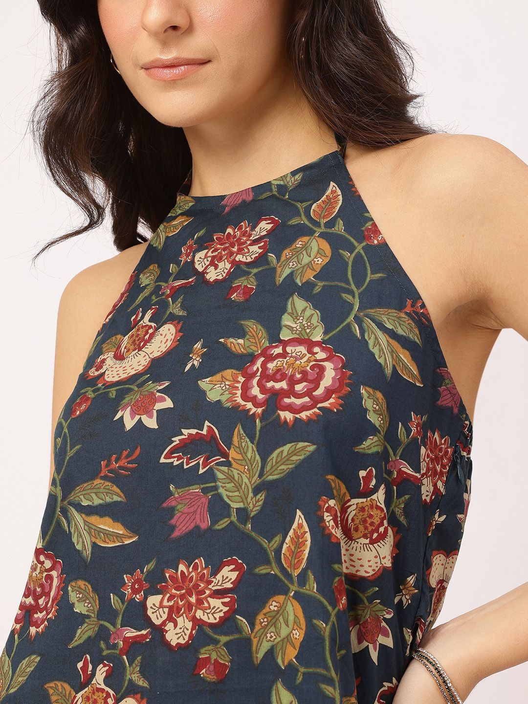 DressBerry Wildflower Wonder Halter Haul Cotton Cambric Dress