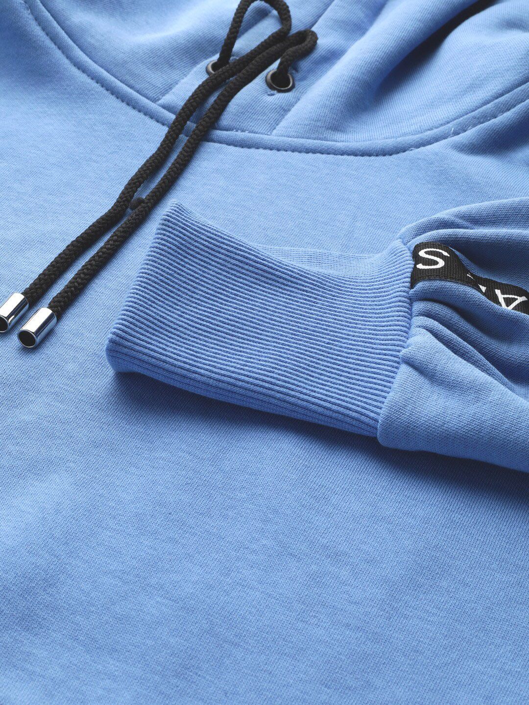 STREET 9 Women Blue Solid Hooded Sweatshirt