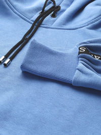STREET 9 Women Blue Solid Hooded Sweatshirt