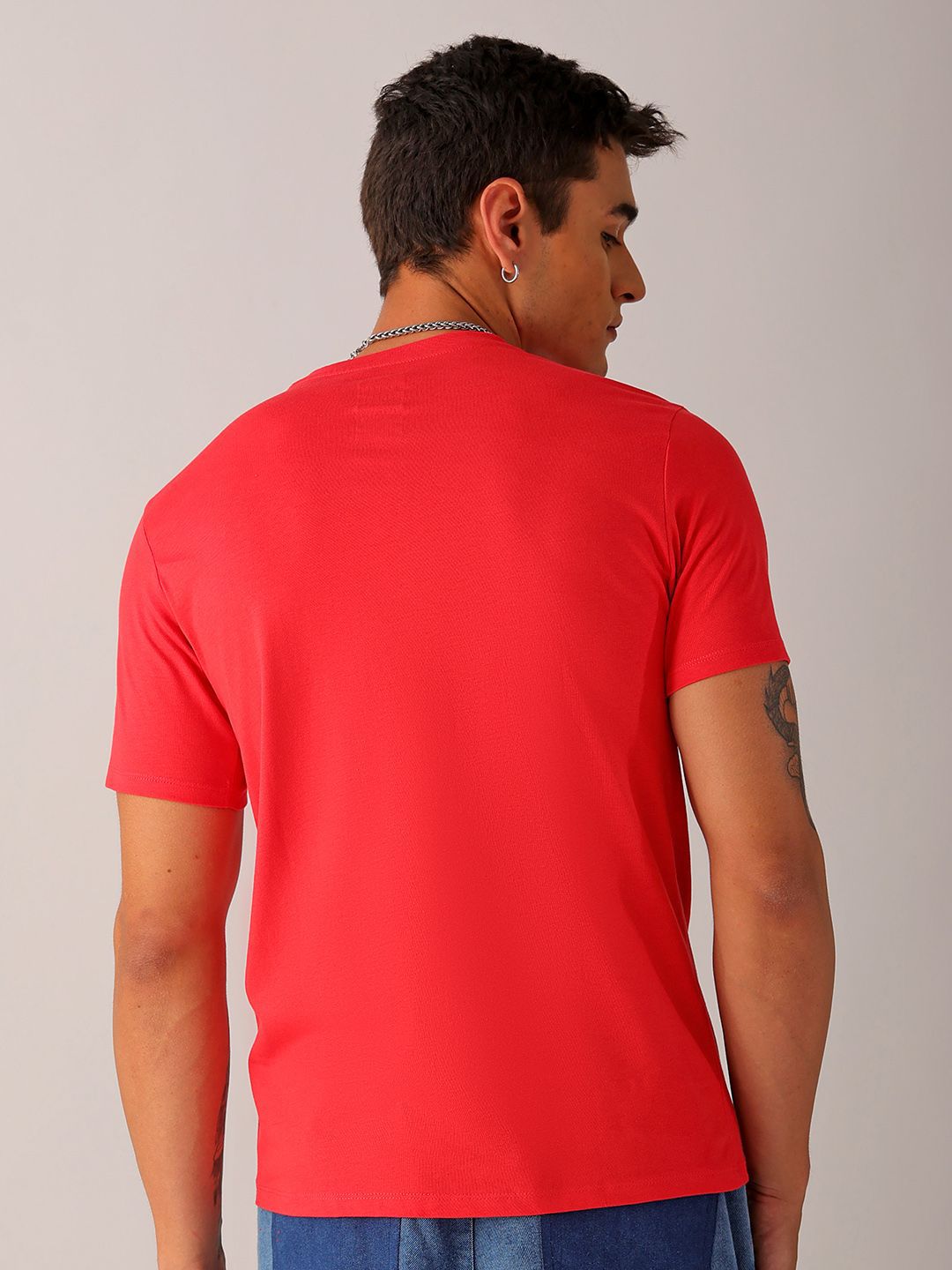 The Indian Garage Co Men Typography Printed Slim Fit Pure Cotton T-shirt