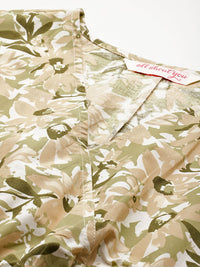all about you Pure Cotton Floral Print Flared Sleeves Wrap Dress