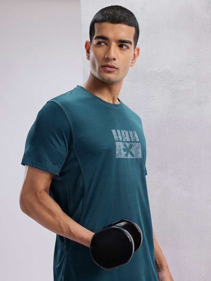 HRX by Hrithik Roshan Brand Logo Printed Rapid Dry Training Tshirt
