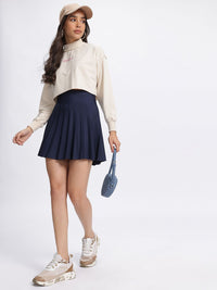DressBerry Turtle Neck Drop-Shoulder Crop Sweatshirt