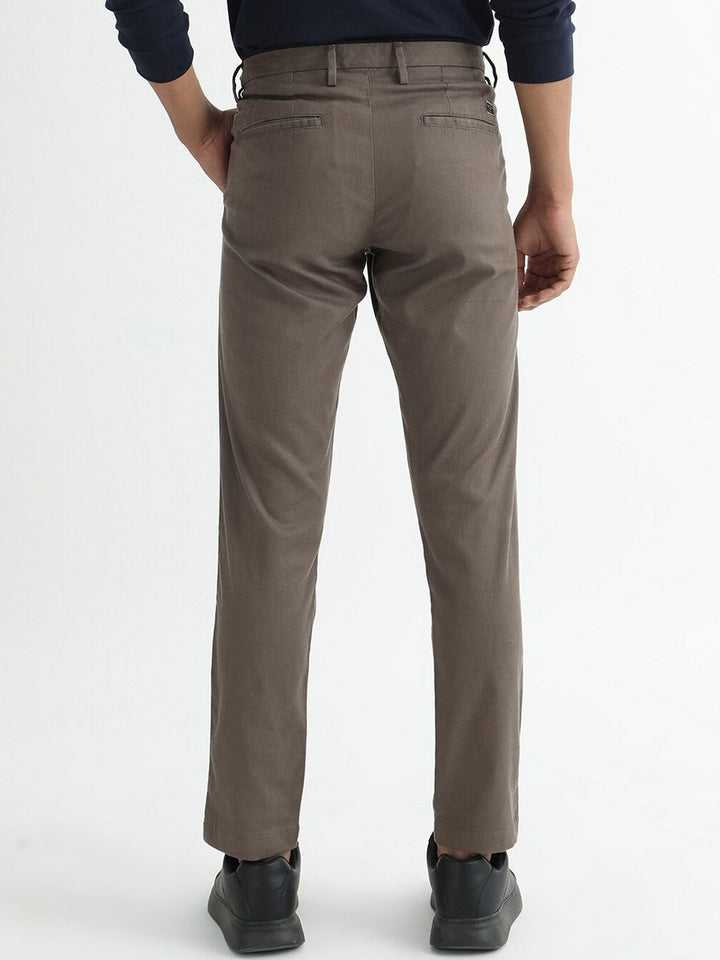 RARE RABBIT Men Slim Fit Mid-Rise Cotton Casual Trousers
