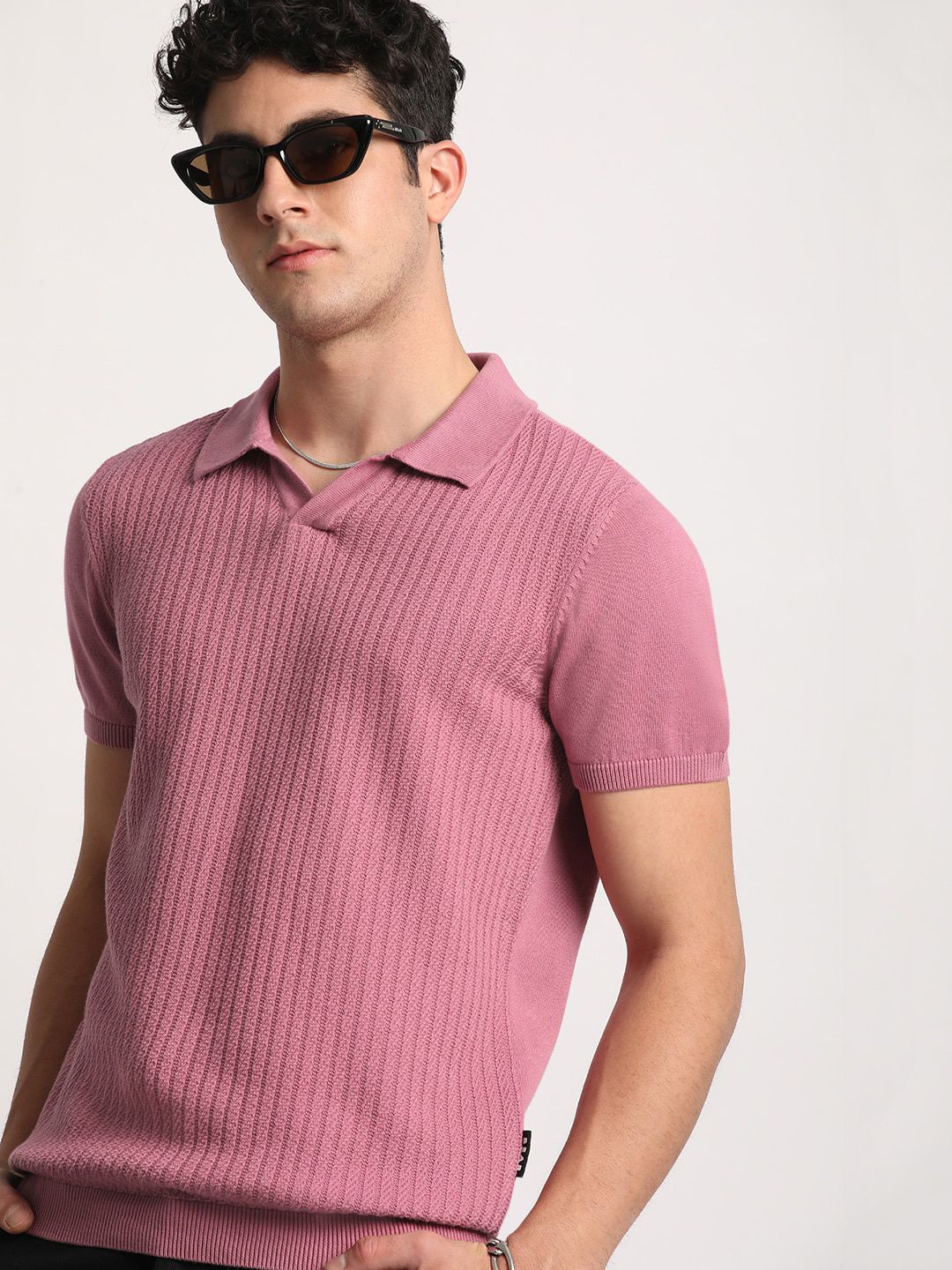 THE BEAR HOUSE Men Striped Regular Fit Pure Cotton Polo Collar T-Shirt