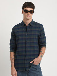 THE BEAR HOUSE Tartan Checks Slim Fit Pure Cotton Casual Shirt