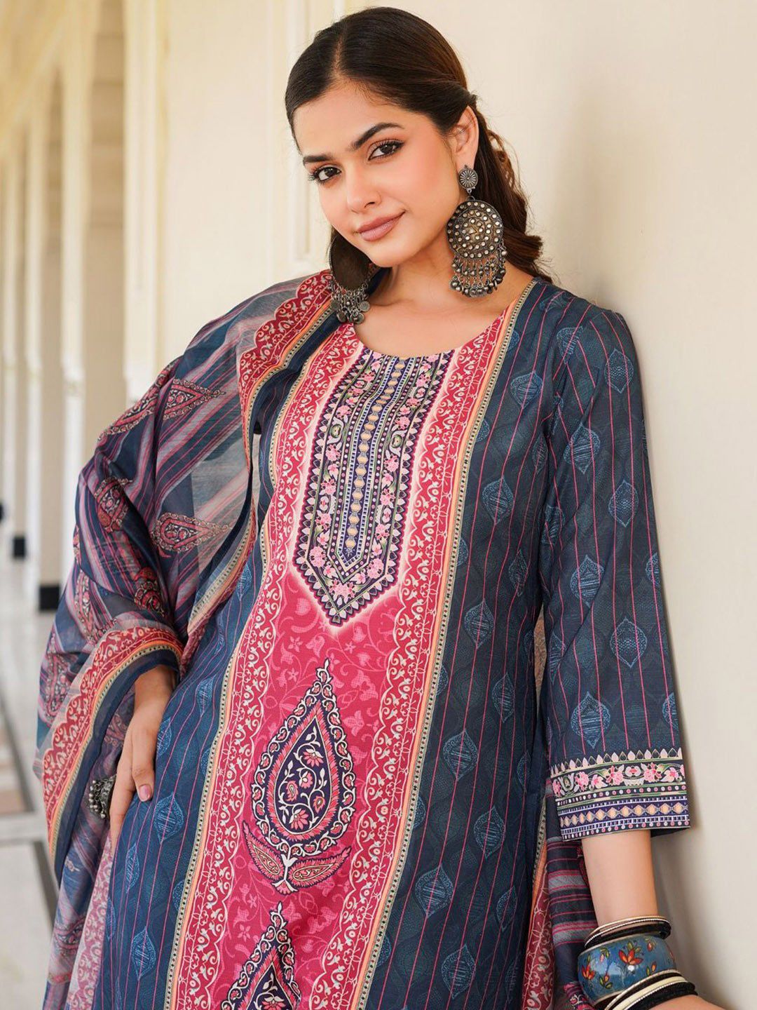 KALINI Women Ethnic Motifs Printed Regular Kurta with Trousers & With Dupatta