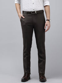 Park Avenue Men Textured Slim Fit Formal Trousers