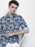 The Indian Garage Co Men Pure Cotton Slim Fit Opaque Printed Party Shirt