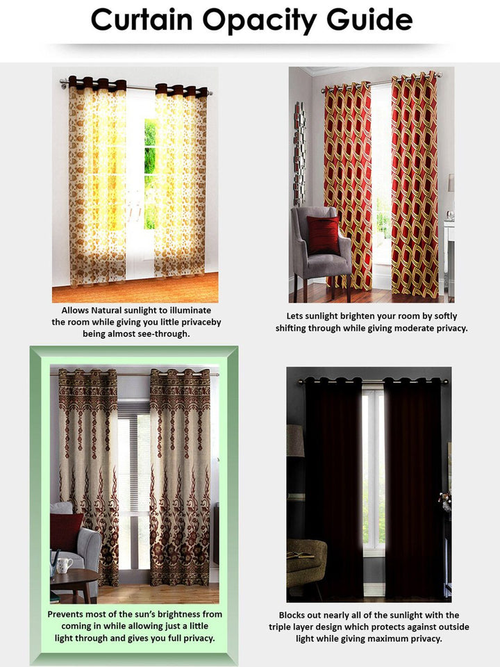 Story@home Nature White & Red 2 Pieces Ethnic Motifs Printed Window Curtains