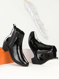 Dressberry Women Black Block Heeled Regular Boots