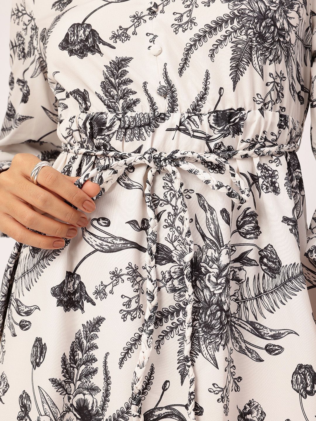 DressBerry Vintage Floral Printed A-line Dress