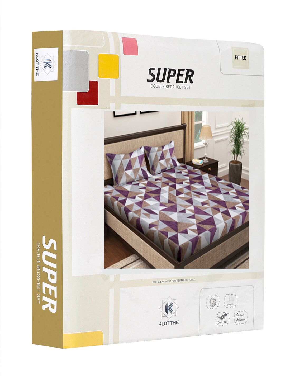 KLOTTHE Brown Printed 400 TC Pure Cotton Super King Double Bedding Set & 2 Pillow Covers