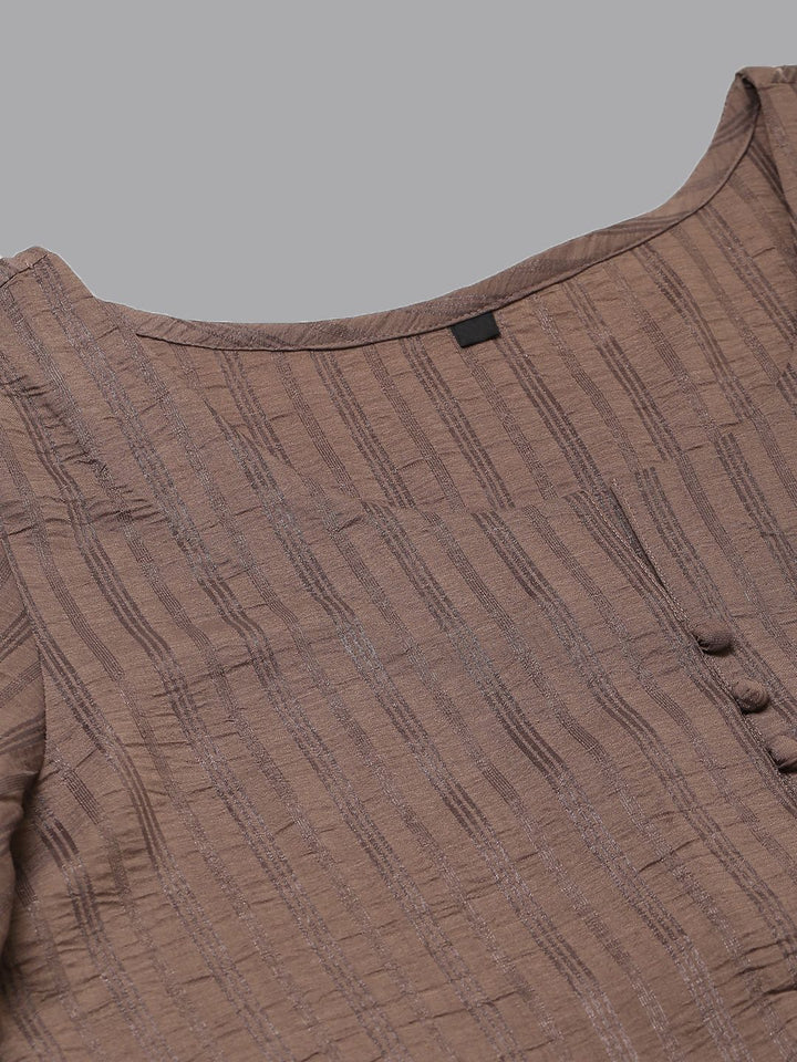 KALINI Striped Round Neck Kurta with Trousers